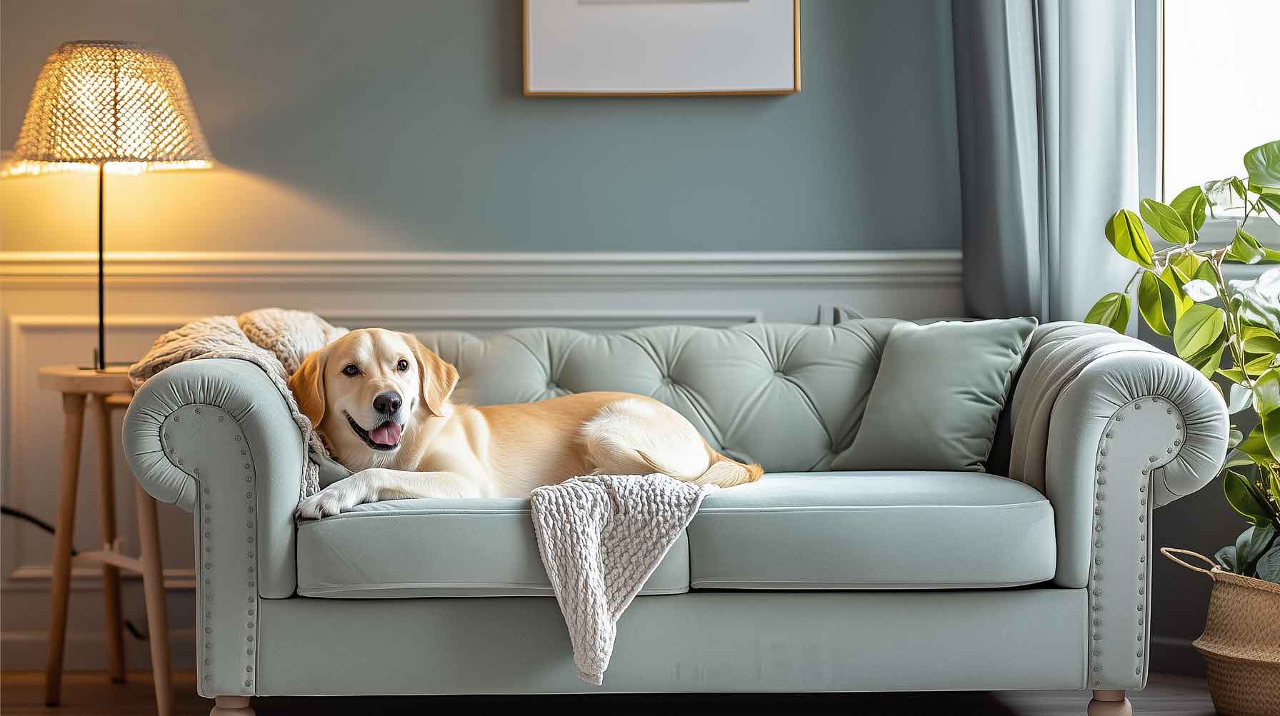 Grey Dog Couch